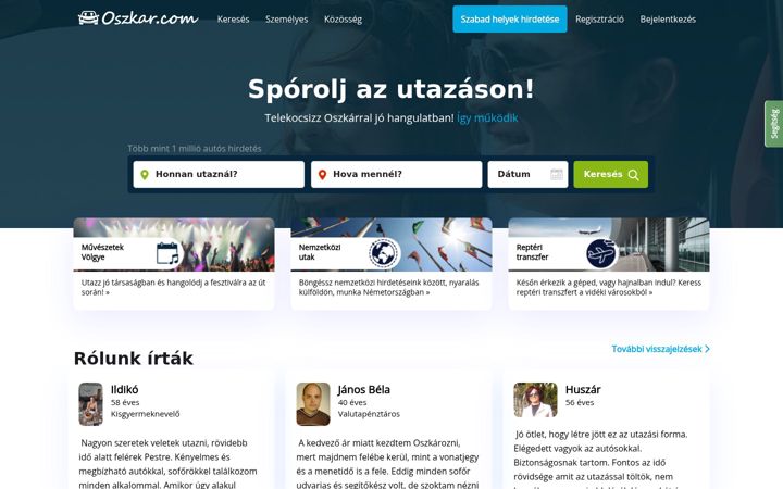 Екранна снимка на oszkar.com