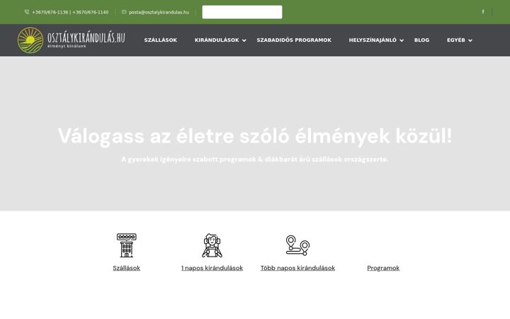 Screenshot of osztalykirandulas.hu