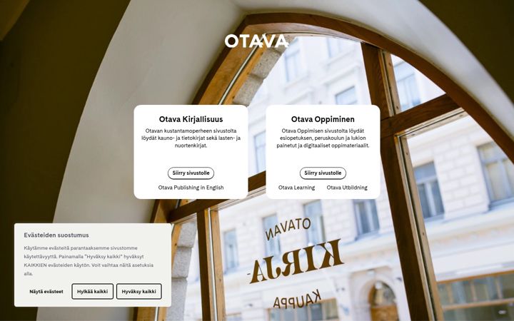 Screenshot of otava.fi