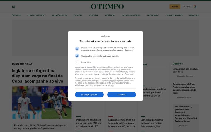 Screenshot von otempo.com.br