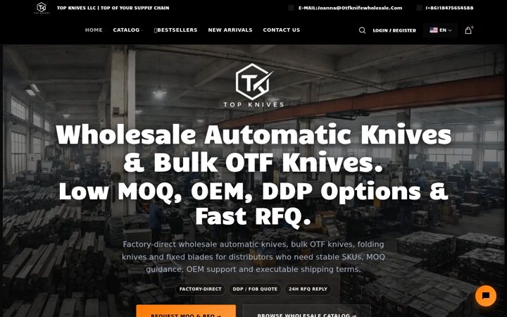 Screenshot of otfknifewholesale.com