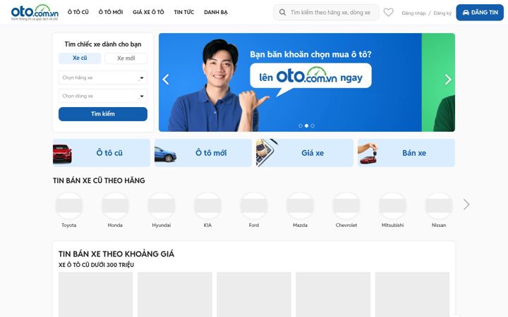 Captură de ecran a oto.com.vn