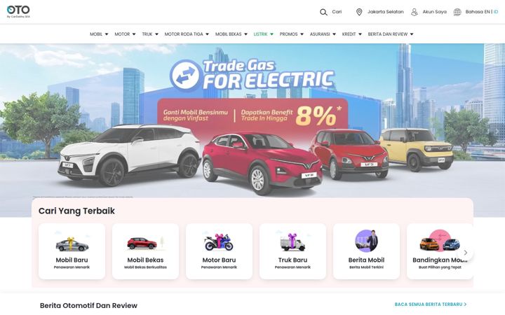 Kuvakaappaus sivustosta oto.com