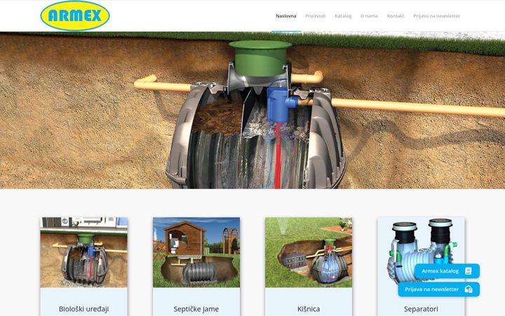 Captură de ecran a otpadnevode-kisnica.com.hr
