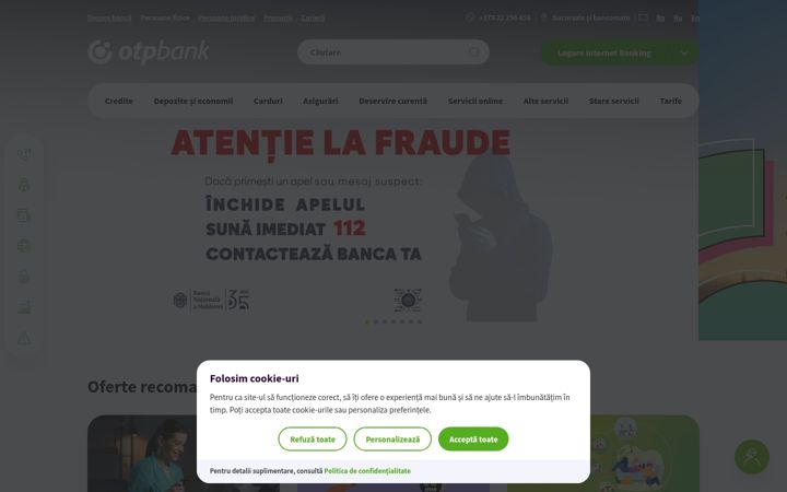 Screenshot of otpbank.md