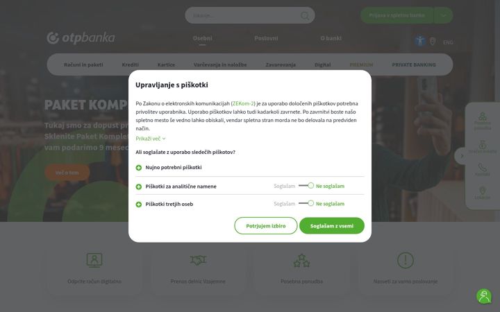 Screenshot of otpbanka.si