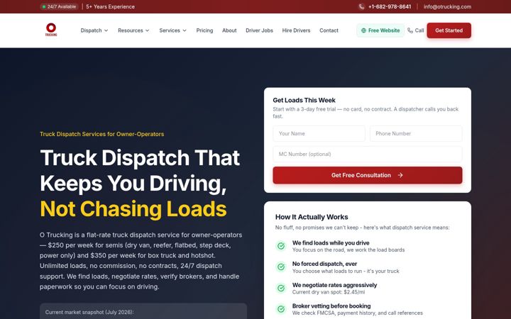 Screenshot of otrucking.com
