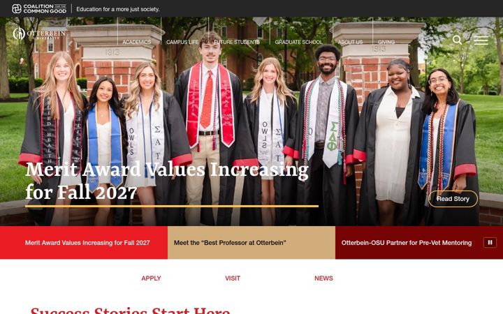Screenshot of otterbein.edu