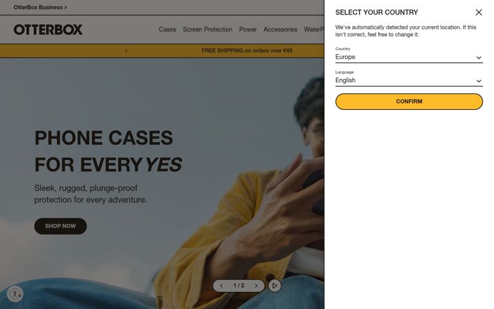 Screenshot of otterbox.eu