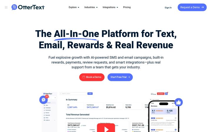 Screenshot of ottertext.com