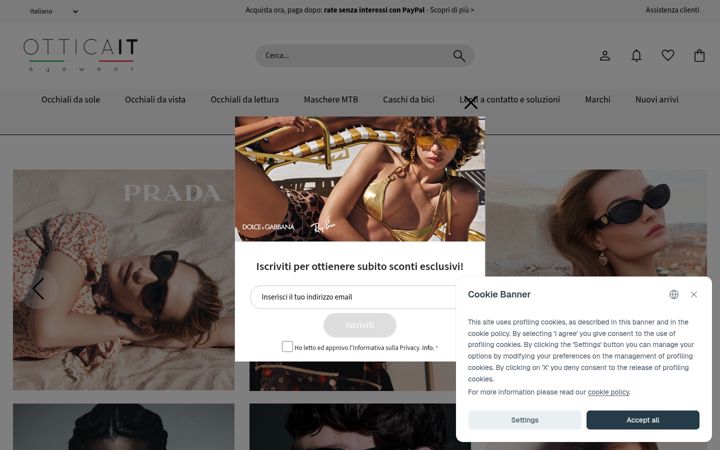 Screenshot of otticait.com