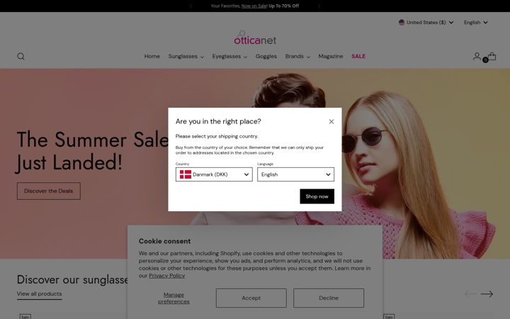 Screenshot of otticanet.com