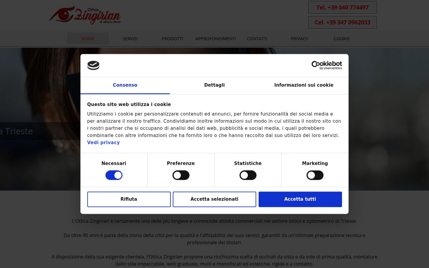 Sutikimo reklamjuostės, rodytos prieš bet kokią sąveiką, ekrano kopija