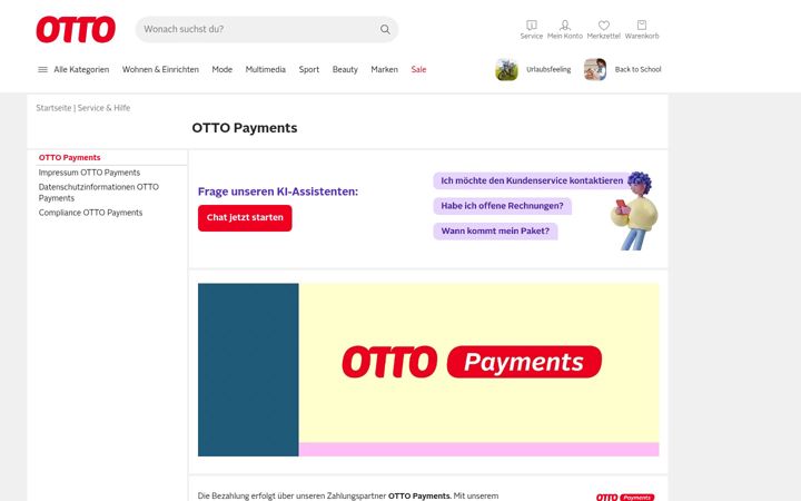 Screenshot of otto-payments.de