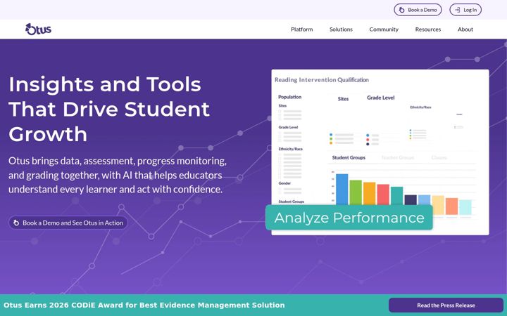 Screenshot of otus.com
