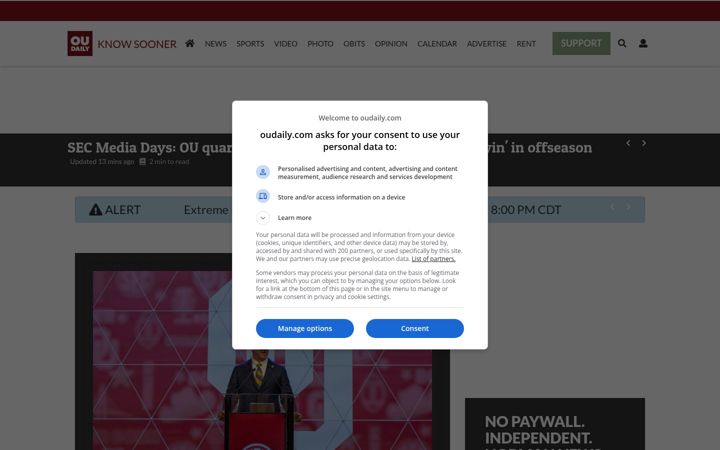 Captura de ecrã de oudaily.com