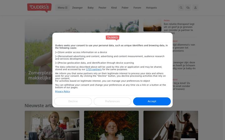 Screenshot of ouders.nl