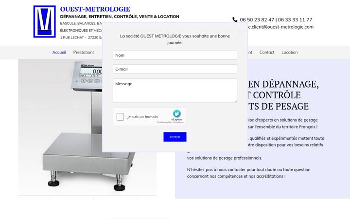 Screenshot of ouest-metrologie.com