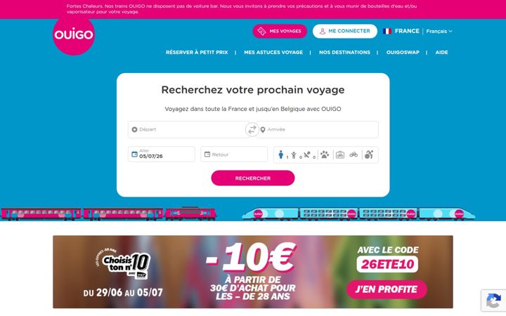 Skærmbillede af ouigo.com