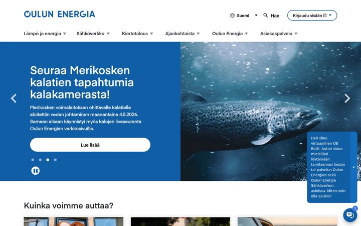 Screenshot of oulunenergia.fi