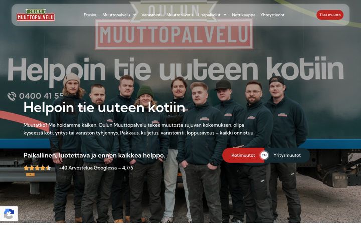 Posnetek zaslona oulunmuuttopalvelu.fi
