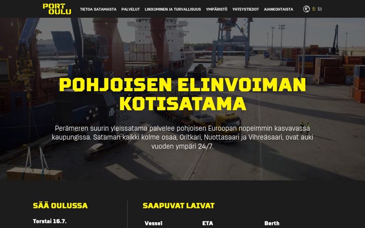 Skärmbild av ouluport.com