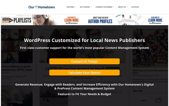 Screenshot of our-hometown.com