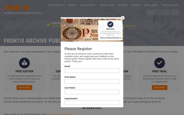Screenshot of ourarchives.online