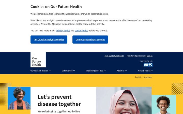 Screenshot of ourfuturehealth.org.uk