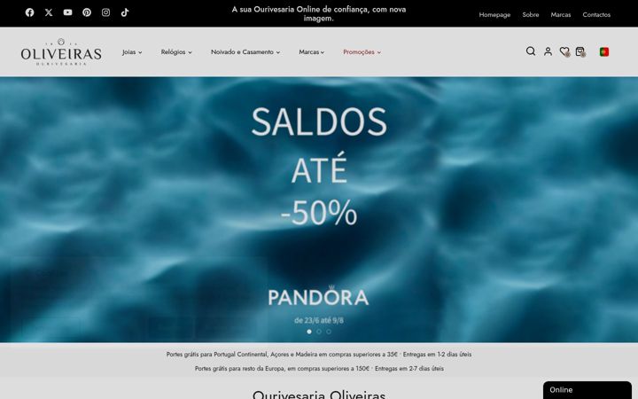 Screenshot of ourivesariaoliveiras.pt