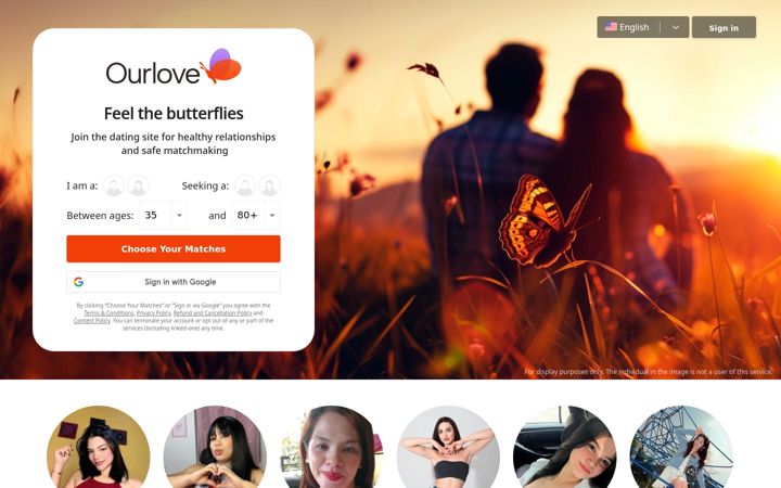 Screenshot von ourlove.com