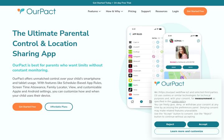 Screenshot of ourpact.com