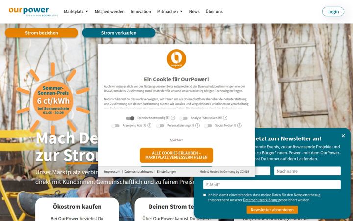 Screenshot of ourpower.coop