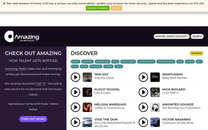 Screenshot of ourstage.com