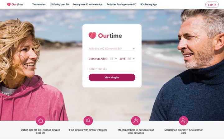 Screenshot of ourtime.co.uk