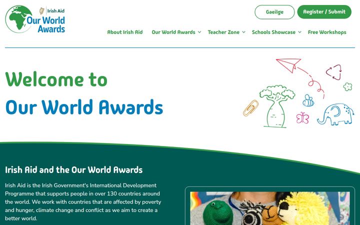 Screenshot of ourworldawards.ie