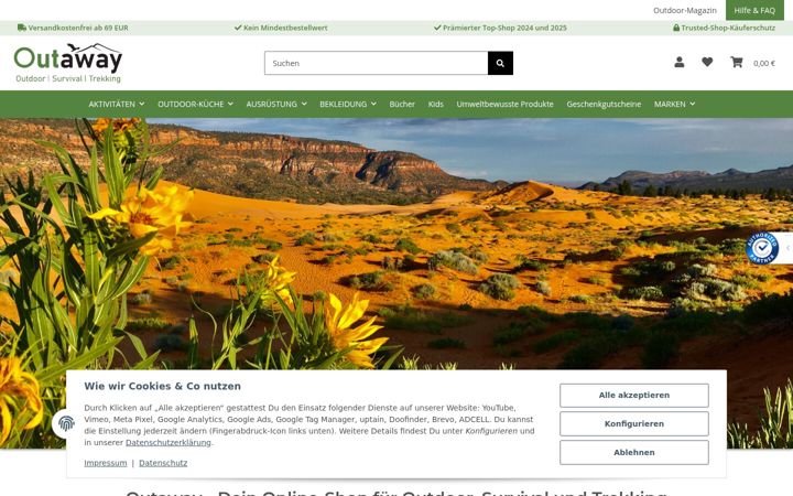 Screenshot of outaway.de