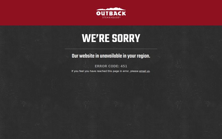 Screenshot von outback.com
