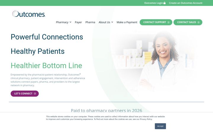 Screenshot of outcomesmtm.com