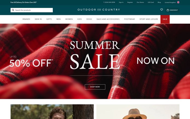Screenshot von outdoorandcountry.co.uk