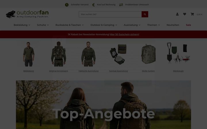 Screenshot of outdoorfan.de