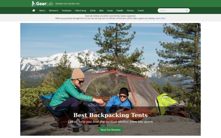Екранна снимка на outdoorgearlab.com