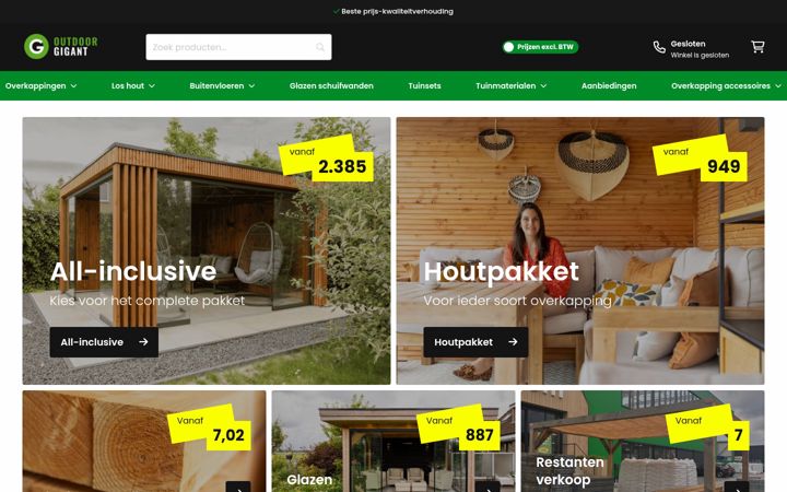 Screenshot von outdoorgigant.nl