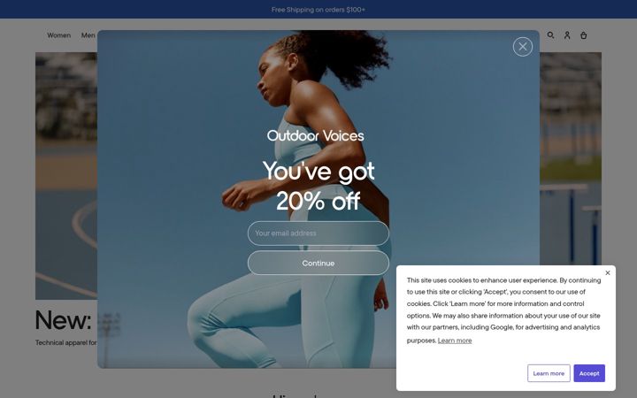 Screenshot of outdoorvoices.com