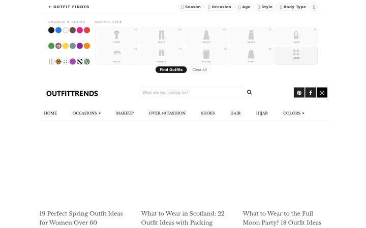 Posnetek zaslona outfittrends.com