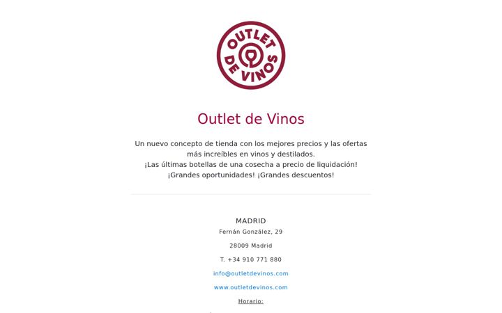 Screenshot of outletdevinos.com