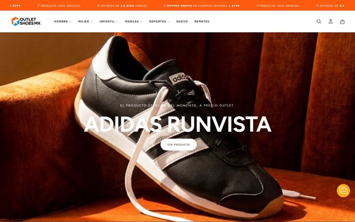 Képernyőkép: outletshoesmx.com