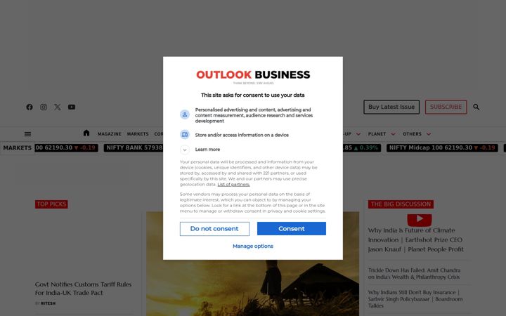 Screenshot of outlookbusiness.com