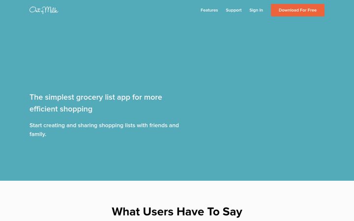 Screenshot of outofmilk.com