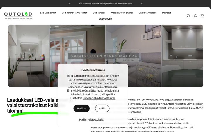 Екранна снимка на outoled.fi
